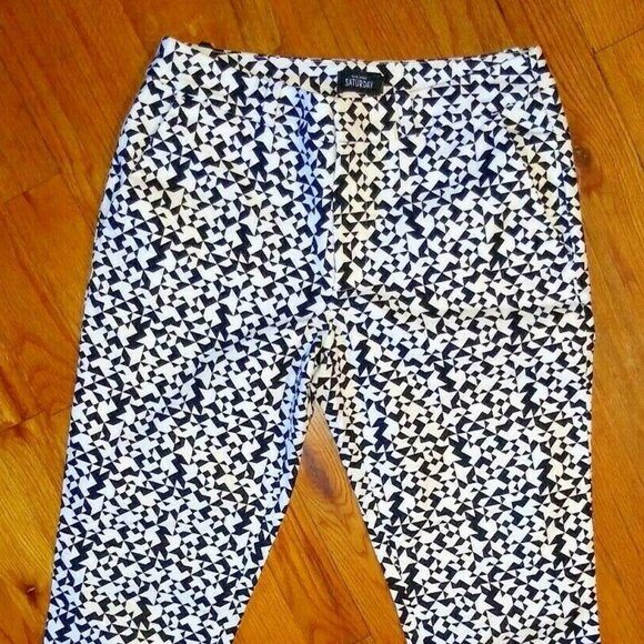 Kate Spade Pants ankle crop Geometric print Saturday Stretch  28x27 - Picture 4 of 12